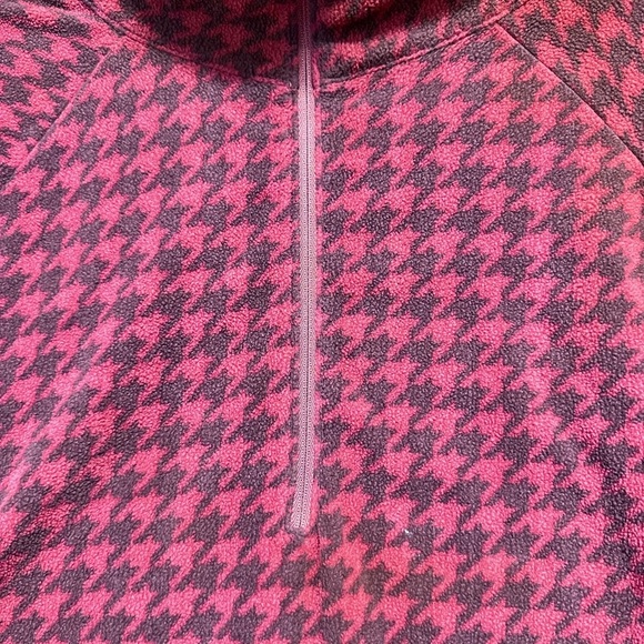 Columbia Red Houndstooth Sweatshirt Half Zip Womens 1X - Picture 2 of 4